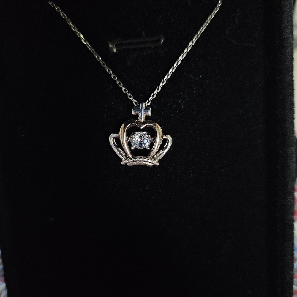Aphrodite's Silver and Gold Crown Pendant Necklace